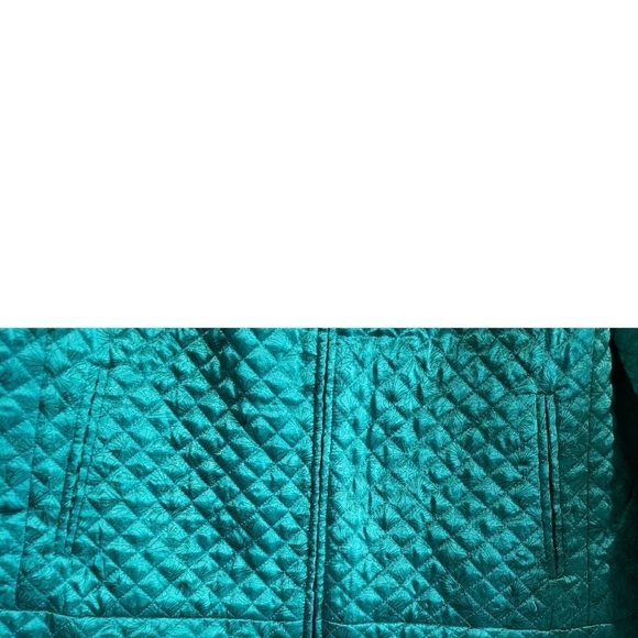 Vintage C.L.O.T.H.E.S Blazer Green XL Quilted Floral Print Asian Inspired Jacket - Picture 10 of 14